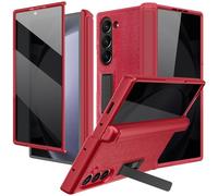 NINKI for Samsung Galaxy Z Fold 7 Case with Privacy Screen Protector and Magnetic Kickstand, Shockproof Hinge Cover PU Leather Slim Galaxy Fold7 Phone Case for Z Fold 7 5G with Stand 2025 - Red