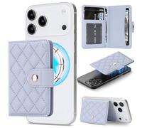 NINKI Mag-Safe Magnetic Wallet for iPhone 17/16/15/14/13/12 Series,4 Card Holder Stand Leather Minimalist Slim Magnet Detachable Phone Case for Google Pixel 10/9/8/7/Pixelsnap Wallet Women - Black