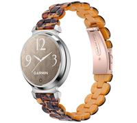 NINKI Resin Bands for Garmin Lily 2 / Lily 2 Classic/Lily 2 Active Band with Metal Clasp, Waterproof Breathable Thin Lightweight Replacement Loop Strap for Garmin Lily 2 Classic Band, Leopard Print