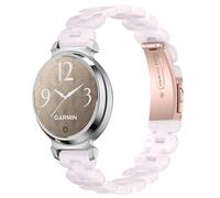 NINKI Waterproof Resin Band for Garmin Lily 2 Classic/Lily 2 Active/Lily 2 Band with Stainless Steel Clasp, Cute Fashion Slim Adjustable Straps for Garmin Lily 2 Active Bands Ladies, Mermaid Pink