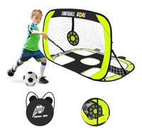 Ninmaofly Kids Football Goal, Portable Net Post, Mini Pop Up Multifunction Sport Training Equipment (Green-120 * 90 * 90cm)