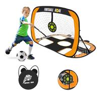Ninmaofly Kids Football Goal, Portable Net Post, Mini Pop Up Multifunction Sport Training Equipment (Orange-120 * 90 * 90cm)