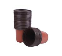 NINMORTH 100-Pack Plastic Nursery Pots Starting & Plant Propagation 9 x 6 x 8 cm, Rust-Colored, Drainage-Holed Flower Containers