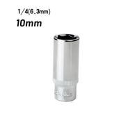 NINMORTH 10mm Deep 6-Point Square Drive Socket 1/4"" for Ratchet - Chrome Vanadium Steel, Anti-Rust Mirror Polished, Automotive & Mechanical Repair