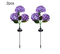 NINMORTH 2-Pack Solar Garden Lights 3-Head Hydrangea LED Lamp Outdoor Decor, for Stainless Steel & ABS, Warm Glow, for Auto On/Off