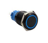 NINMORTH 22mm Metal Push Button Switch 12-24V with LED for Ring Light IP66 Waterproof Automotive for Marine Industrial Applications