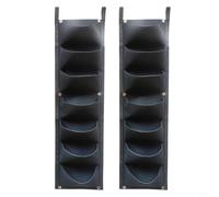 NINMORTH 2pcs Wall Mounted Felt Planting Bags with 7 Pockets, Vertical Garden for Indoor Outdoor Use, Heavy Duty Hanging Grow Pouch for Balcony Yard Decor, Good Water Absorption, Green(black)