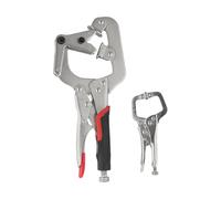 NINMORTH 2PCS Welding Pipe Plier Clamp Set | 10 Inch Locking Clamps for 1-3 Inch Pipes with 5 Inch Mini C-Clamp, Adjustable Alloy Steel Grip Tool for Metalworking