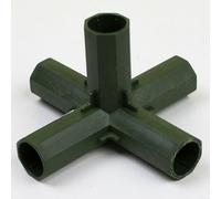 NINMORTH 4 Pack Dark Green Greenhouse Connectors for 16-17mm Pipes, for Heavy Duty Plastic Pole Joints Adapters for Garden Tents Staging Shelving Units(C)