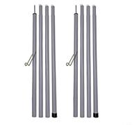 NINMORTH 4-Section Iron Awning Pole with Hooks, 2m Height Tent Tarp Support for Outdoor Camping Beach, 19mm Diameter Gray Pair