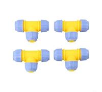 NINMORTH 4PC Hose Connector Docking Device - Water Pipe Tee Joint for Efficient Garden Irrigation, PP Material, Compact 9.8 x 1.6 cm, Yellow & Blue