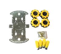 NINMORTH 4WD Aluminum Alloy Robot Car Chassis Kit with Mecanum Wheels 60mm, Motors, Educational Robotics Programming Platform, SilverBlack