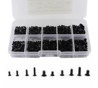 NINMORTH 500PCS Laptop Repair Screws Kit with 10 Sizes M2M25M3 Computer Electronic Devices, Carbon Steel Flat Head Self-Tapping Screws