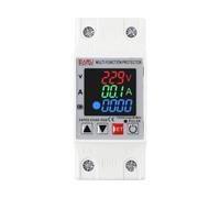 NINMORTH 63A 230V 3-in-1 Display DIN Rail Adjustable Over Voltage Current Under Voltage for Protection Relay 220V AC with kWh
