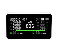 NINMORTH Air Quality Meter 11-in-1 with Large 7"" Screen, Detects PM2.5 PM10 HCHO TVOC, Temperature Humidity, Sound Alarm, Portable 850mAh for Home Car Nursery