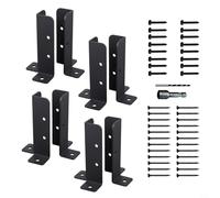 NINMORTH Black Adjustable Fence Post Base Brackets for Wood Decks and Pergolas, Duty Metal Anchor Kit for 1.5x1.5 2x2 2x4 4x4 Posts, Garden Repair(4sets)