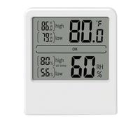 NINMORTH Digital Hygrometer Indoor Use, Thin Electronic Temperature and Humidity Meter with Easy-to-Read Display, 10%-99% RH and -20 to 70 for Range, White/Black