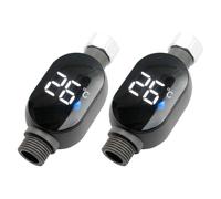 NINMORTH Digital Shower Thermometer with Temperature Display, Waterproof Faucet Bath Thermometer for Baby, 0-99 for Range, Blue/Green/Red Indicator, 304 Stainless Steel, 1/2 Inch Nut Size