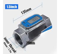 NINMORTH Digital Turbine Flow Meter for Fuel Oil with Oval Gear Gauge, Stainless Steel & Aluminum Alloy, 1/2/2 Inch NPT