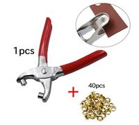 NINMORTH Eyelet Grommet Pliers Set with 100 Pcs Rivets, 4mm (14 Inch) Inner Diameter, Stainless Steel Fabric Canvas