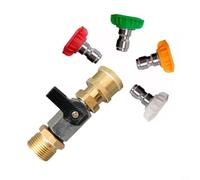 NINMORTH High Pressure for Washer M22 14mm Adapter with On Off Switch, Brass for Stainless Steel Quick for Connect for 14 15mm Fittings 4500 PSI(black switch)