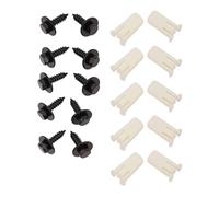NINMORTH Insert Expanding Nuts and Screws Set for Fiesta ST150 for Connect MK1 Escort 95-2001 for Focus 98-2005, 10 Pcs Black + White Plastic Metal Clips with Screws, Fits 9.5x9.5mm Hole