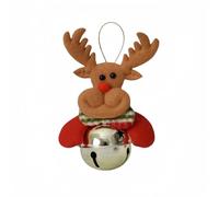 NINMORTH Metal and Fabric Christmas Bell - Classic Jingle Bells Christmas Tree Decoration in Red, White and Gold for Festive Mood in the Office or Home 10 x 7 cm Reindeer A
