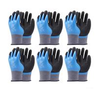 NINMORTH Nylon Work Gloves 6 Pack Latex Foam Palm Abrasion Resistant | Double-layer foam dipping, secure non-slip grip, flexible natural latex, 6 pairs for value pack, dry and wet conditions