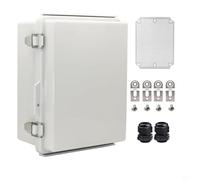 NINMORTH Outdoor IP67 Electrical Junction Box, Weatherproof ABS Project Box 22x18x13cm with Wall Bracket DIY Electronics and Switches Grey(210 * 160 * 100)