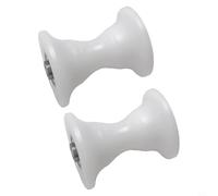 NINMORTH Plastic Bearing Wheel Pulley Rowing Machine, 63mm Length with 8mm Hole, Smooth Roller 50x25mm Elliptical Tube Fitness Equipment (White)(2PCS)