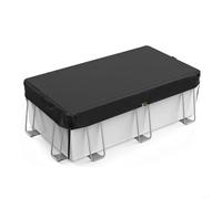 NINMORTH Rectangular Swimming Pool Cover 210D Oxford Fabric Easy Clean Foldable Design for Inflatable Frame Pools 8x14FT Black(8 x14 FT)