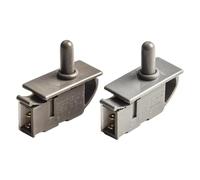 NINMORTH Refrigerator for Door Light Switch 2 Pack, Normally Closed Push Button Type 250V 125V, 0.5A 1A, Gray Plastic 32.6mm x 18.5mm x 15mm