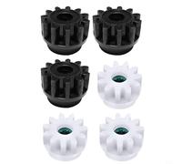 NINMORTH Replacement Bearing Gear for Easy Mop Pedal Spin Broom, Plastic Bucket Sprocket Repair Parts White or Black(3 black + 3 white)