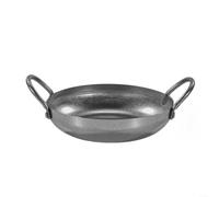 NINMORTH Retro for Stainless Steel Double Ear Pot Seafood and Hot Pot, Vintage Army Stew Pan with Smooth Base, Easy Clean, Silver, 29cm(24cm)