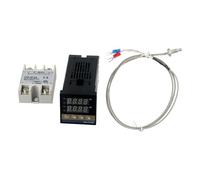 NINMORTH REX-C100 Digital PID Temperature Controller with K Thermocouple and 40A for Phase Solid State Relay, Heat Sink Kit