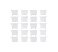 NINMORTH Square Plastic Plant Pot, 8 cm Height, Stackable & Drainage-Holed, Balcony, Patio and Outdoor Gardening, 20-Pack