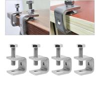 NINMORTH Stainless Steel Clamps Set of 4 Heavy Duty Small Table Clamp Mounting, I Beam Design - Clamp for Welder, Construction and Car Repair, Silver