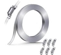 NINMORTH Stainless Steel Hose Clamp Kit with Fasteners, Adjustable DIY Worm Gear Clamps Automotive Industrial for Marine Use, 304 SS, 2-35m