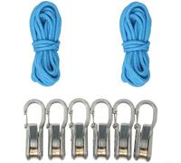 NINMORTH Stainless Steel Rope Tensioner with Quick Adjustment, Anti-Slip Locking Cam Buckle for RV Camping for Kayak Boat Tent Awning Cargo, Blue (A)