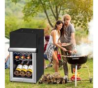NINMORTH Vertical Refrigerator Cover 210D Oxford Waterproof Dustproof Outdoor Fridge Protector with Adjustable Straps for Black 56x58x86cm