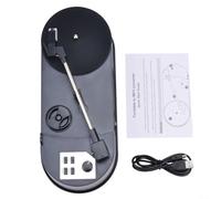 NINMORTH Vinyl to MP3 Converter Turntable with Card Slot, 33/45 RPM LP Record Player Home & Portable Use, ABS Construction, Black