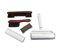 NINMORTH Wooden Pool Table Brush and Lint Roller Set, Billiard Table Cleaning Tools with Microfiber Cloth, Indoor Game Room Maintenance Kit(Red)