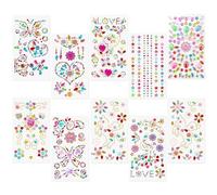 Ninnyi 10 PCS Colorful Festival Face Gems, Self Adhesive Stick on Gems Stickers, Face Jewels for Festivals