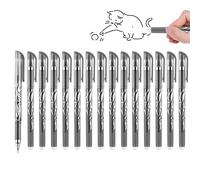 Ninnyi 15 Pcs Erasable Pens, 0.5 Mm Black Eraser Gel Pens with Rubbers on the End for School, Office, Easy to Use