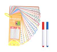 Ninnyi 15 PCS Multiplication Tables for Kids, Educational 0-12 Times Tables with 2 Marker Pens