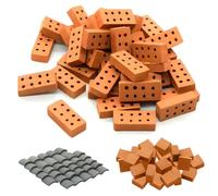 Ninnyi 150 Pcs Mini Bricks Set, 8 Hole Brick Building Garden Wall Brick for Kids Diy Garden Ornaments Micro Landscape Accessories