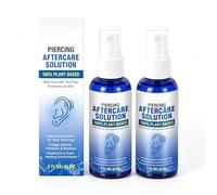 Ninnyi 2 Pcs Piercing Cleaning Solution, 120ml Gentle Saline Piercing Spray for Nose Belly Button Ear