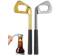 Ninnyi 2Pcs Golf Club Bottle Opener, Golden Silver Funny Personalised Unique Beer Opener for Golf Lovers Parties Tool Men Gifts