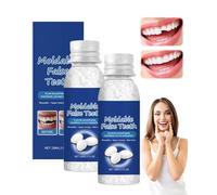 Ninnyi 2Pcs Temporary Tooth Filling Kit, Replacement Moldable False Missing Teeth Dental Repair for Fake Teeth and Filler 30ML