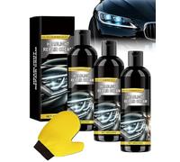 Ninnyi 3Pcs Car Headlight Restoration Kit, Headlamp Cleaner Polishing Restore Kit with Gloves for All Vehicles Head Light
